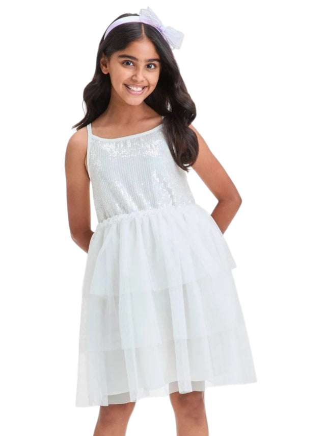 Image for Kids Girl's Ruffled Dress,White