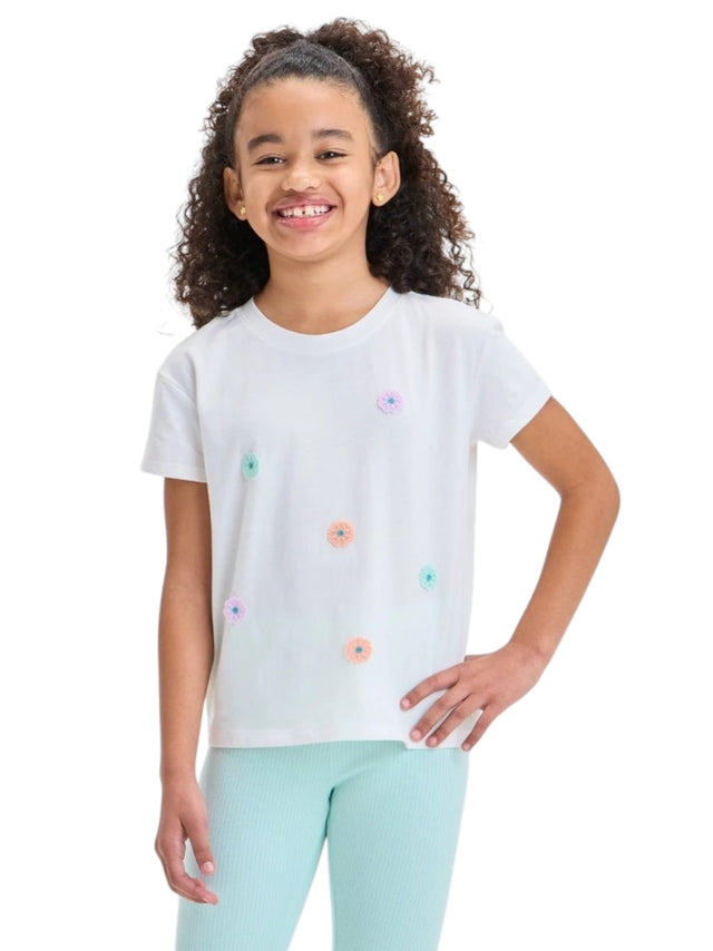 Image for Kids Girl's Floral Embroidered Top,White