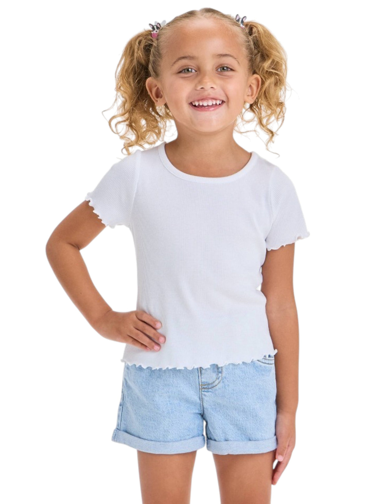 Image for Kids Girl's Ribbed Top,White