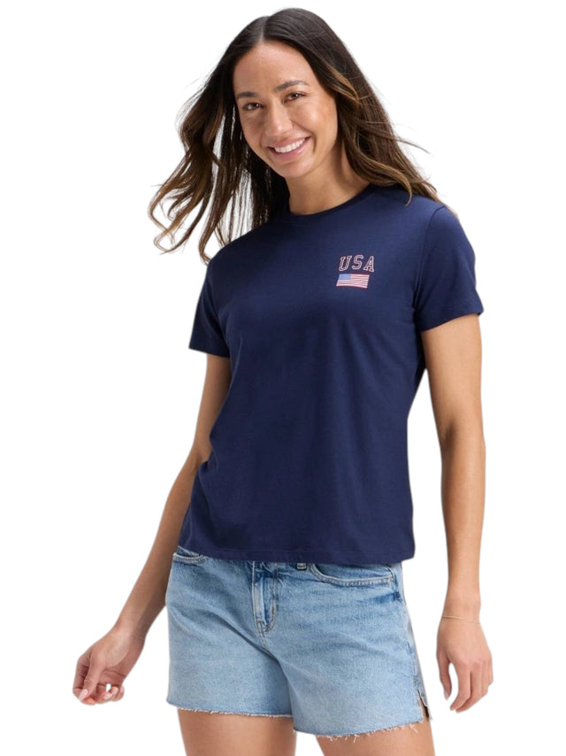 Image for Women's Printed Top,Navy