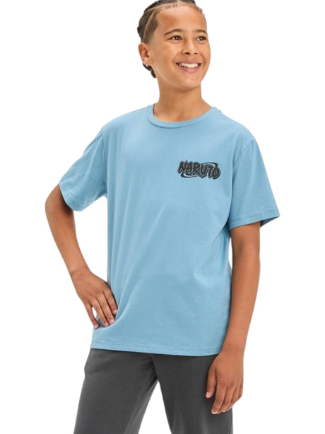 Image for Kids Boy's Back Naruto Printed Top,Dusty Blue