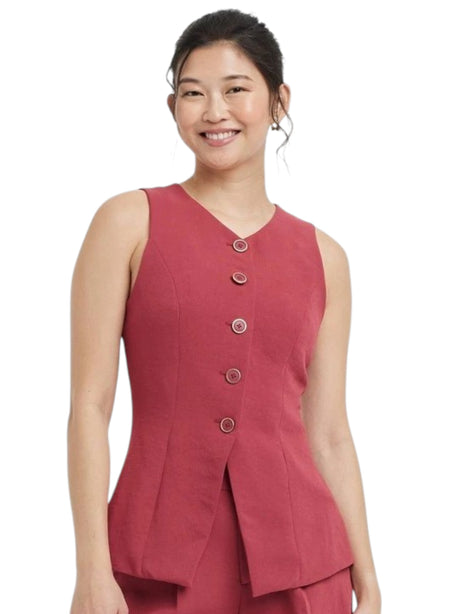 Image for Women's Plain Vest,Burgundy