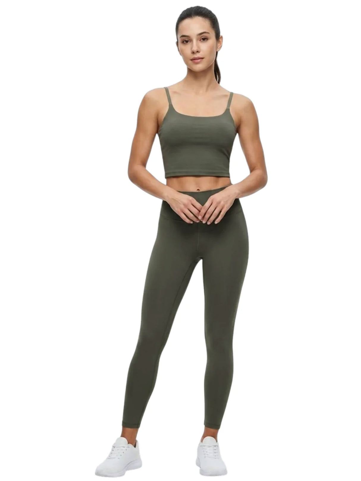 Women's Plain Sport Bra,Olive