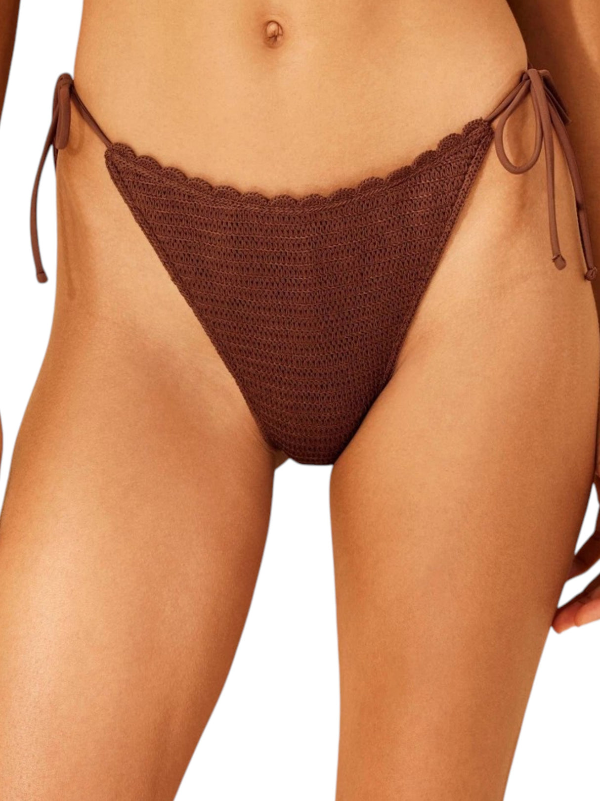 Image for Women's Textured Bikini Bottom,Brown