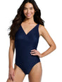 Image for Women's Ribbed One Pieces Swimsuit,Navy