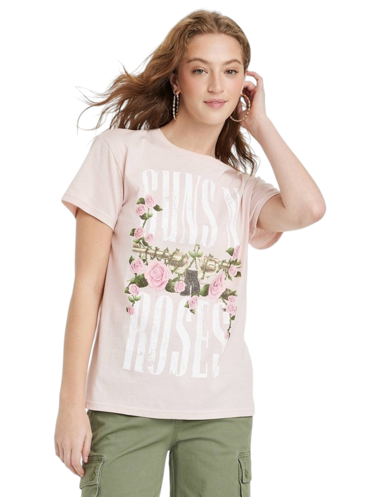 Image for Women's Brand Logo Printed Top,Light Pink