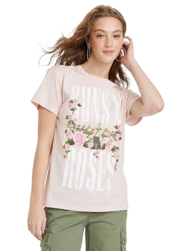 Image for Women's Brand Logo Printed Top,Light Pink