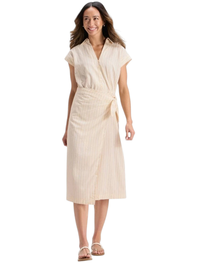 Image for Women's Striped Dress,Beige