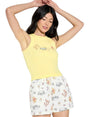 Image for Women's Ribbed Printed Tank Top,Yellow