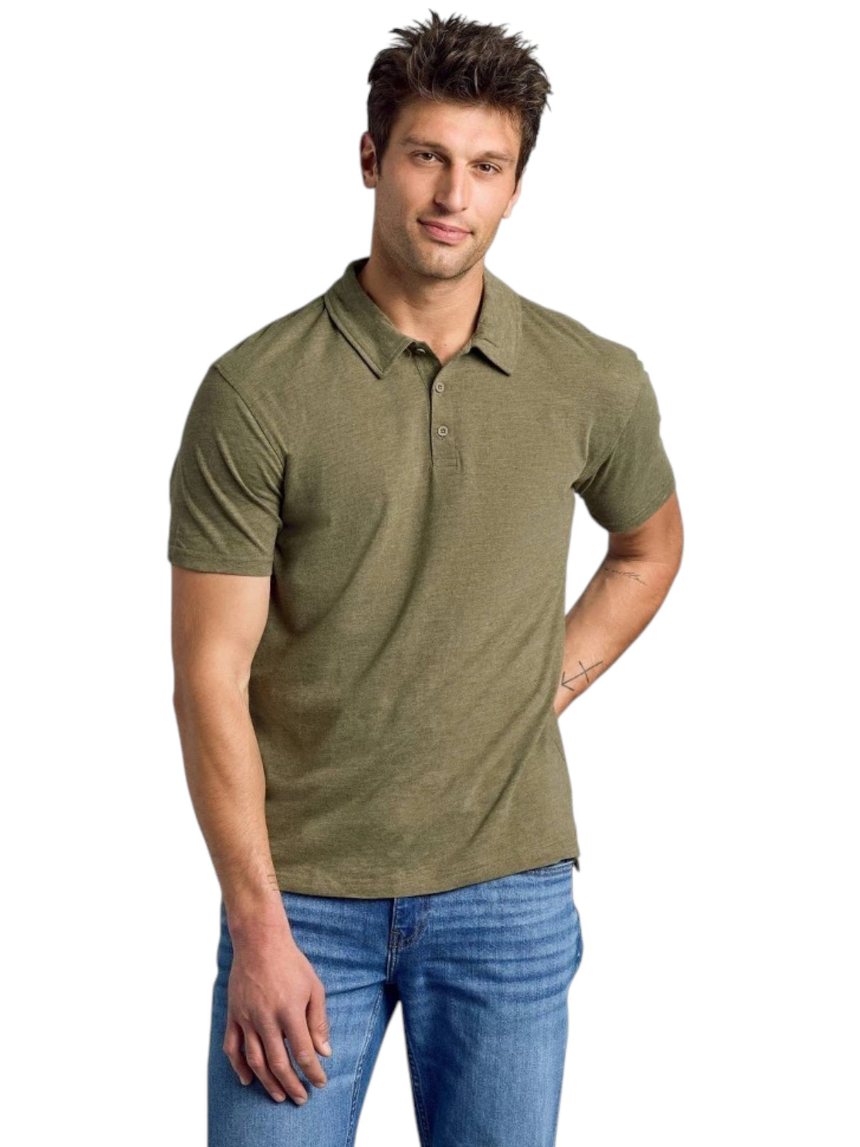 Image for Men's Textured Top,Olive