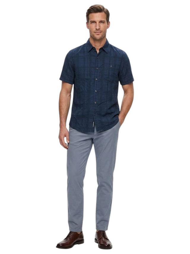 Image for Men's Textured Dress Shirt,Navy