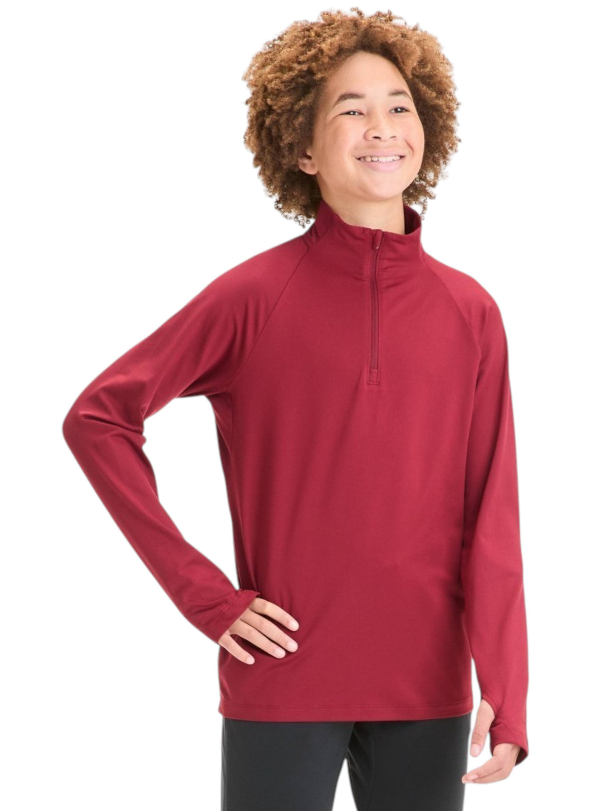 Image for Kids Boy's Plain Solid Sport Top,Burgundy