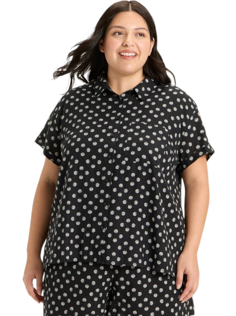 Image for Women's Printed Chemise,Black 