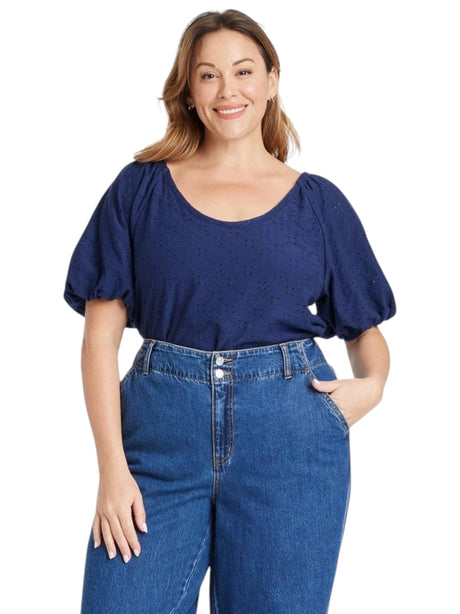Image for Women's Open Knitted Top,Navy