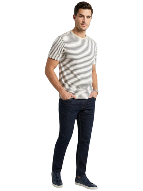 Image for Men's Striped Top,Navy/Beige