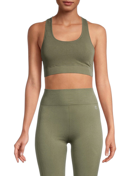 Image for Women's Ribbed Sport Top,Olive Green