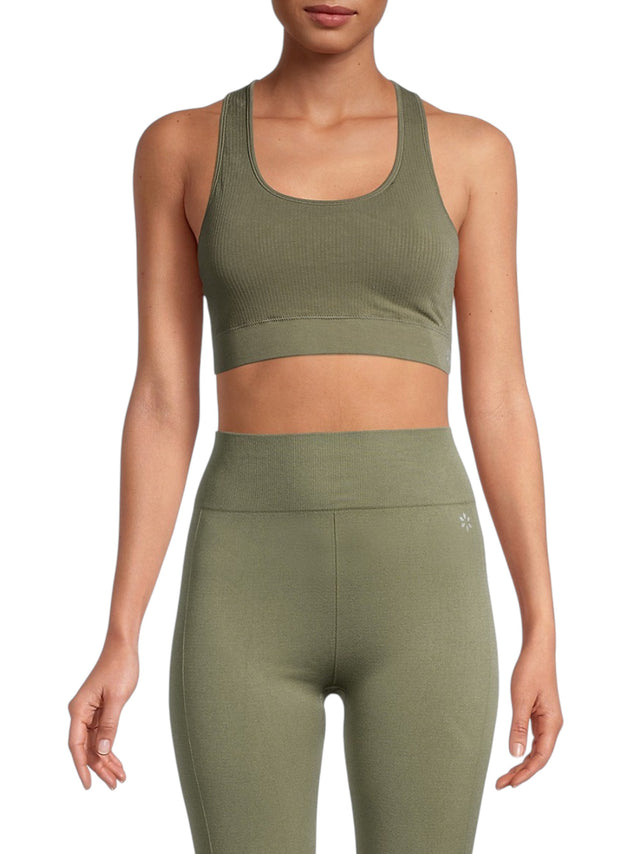 Image for Women's Ribbed Sport Top,Olive Green