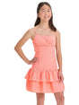 Image for Kids Girl's Ruffled Dress,Coral Pink