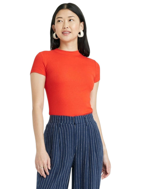 Image for Women's Plain Solid Top,Red