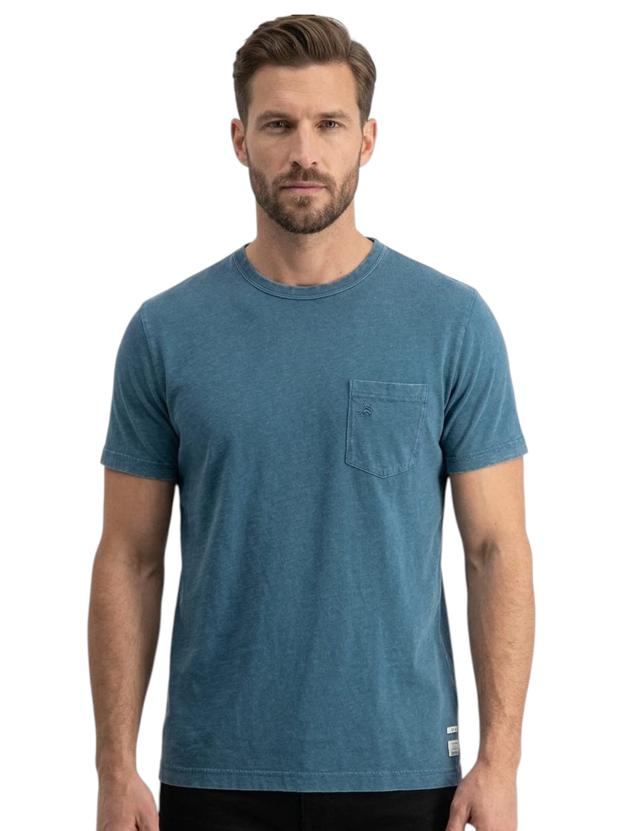 Image for Men's Plain Solid Top,Dusty Blue