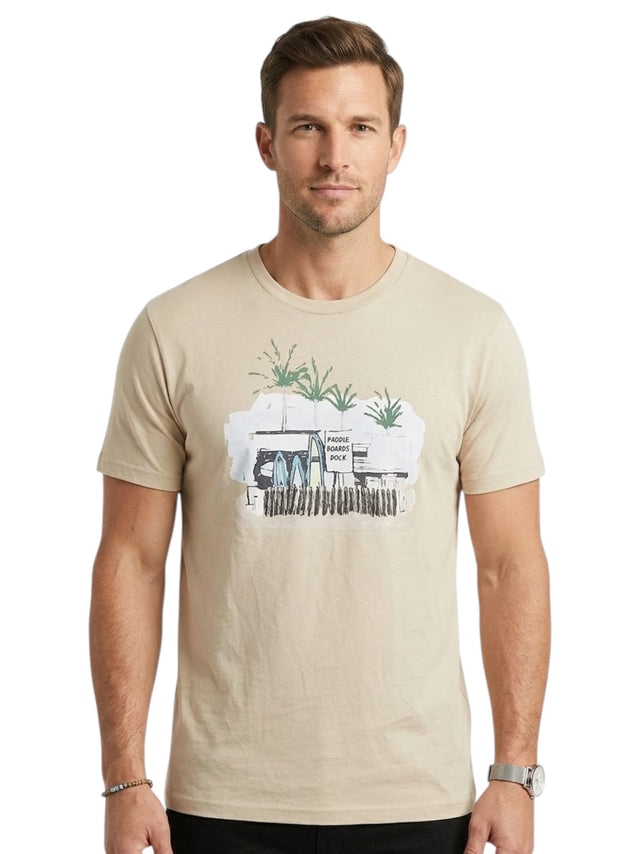 Image for Men's Printed Top,Beige