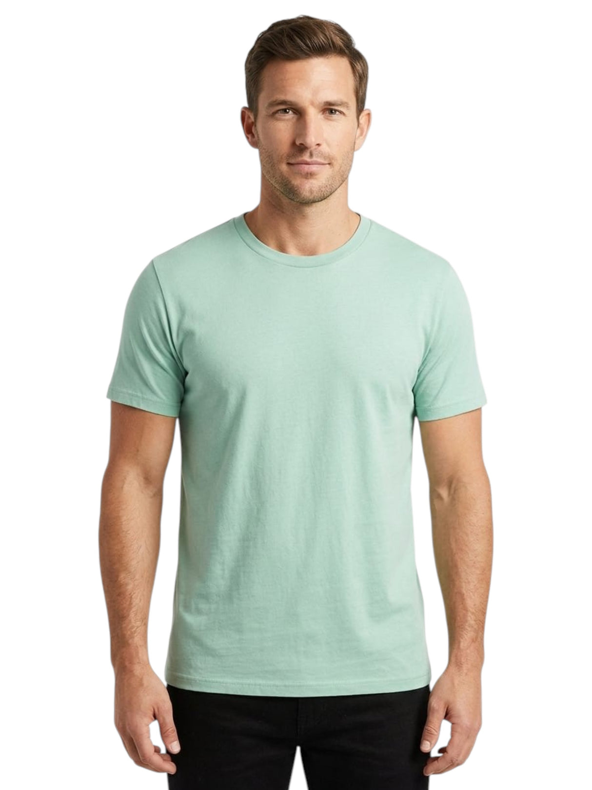 Image for Men's Plain Solid Top,Light Green