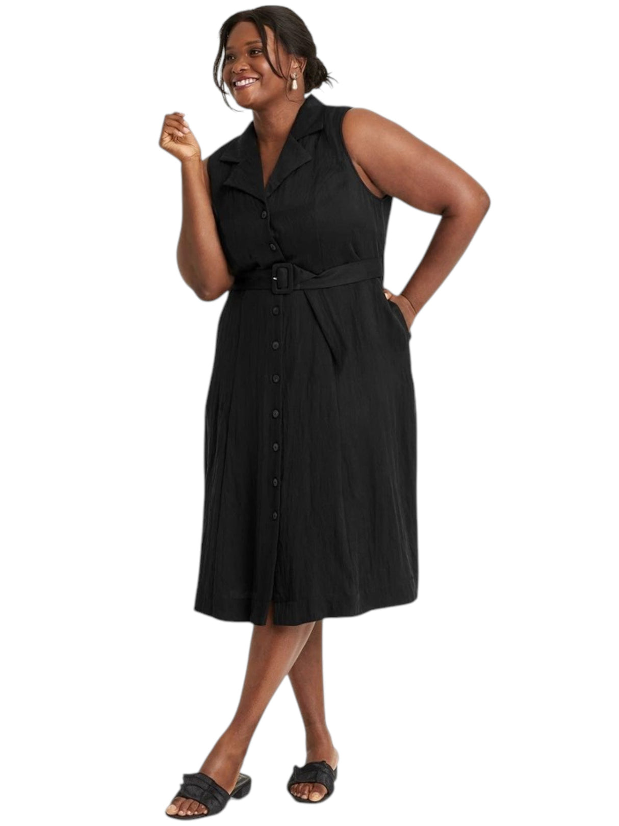 Image for Women's Plain Solid Dress,Black