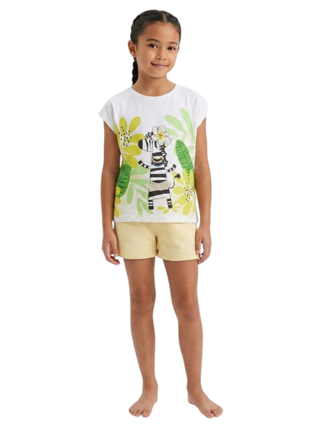 Image for Kids Girl's Graphic Printed Top,White/Green