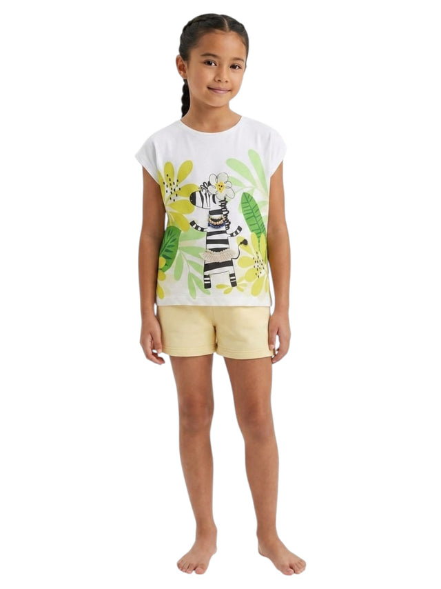 Image for Kids Girl's Graphic Printed Top,White/Green