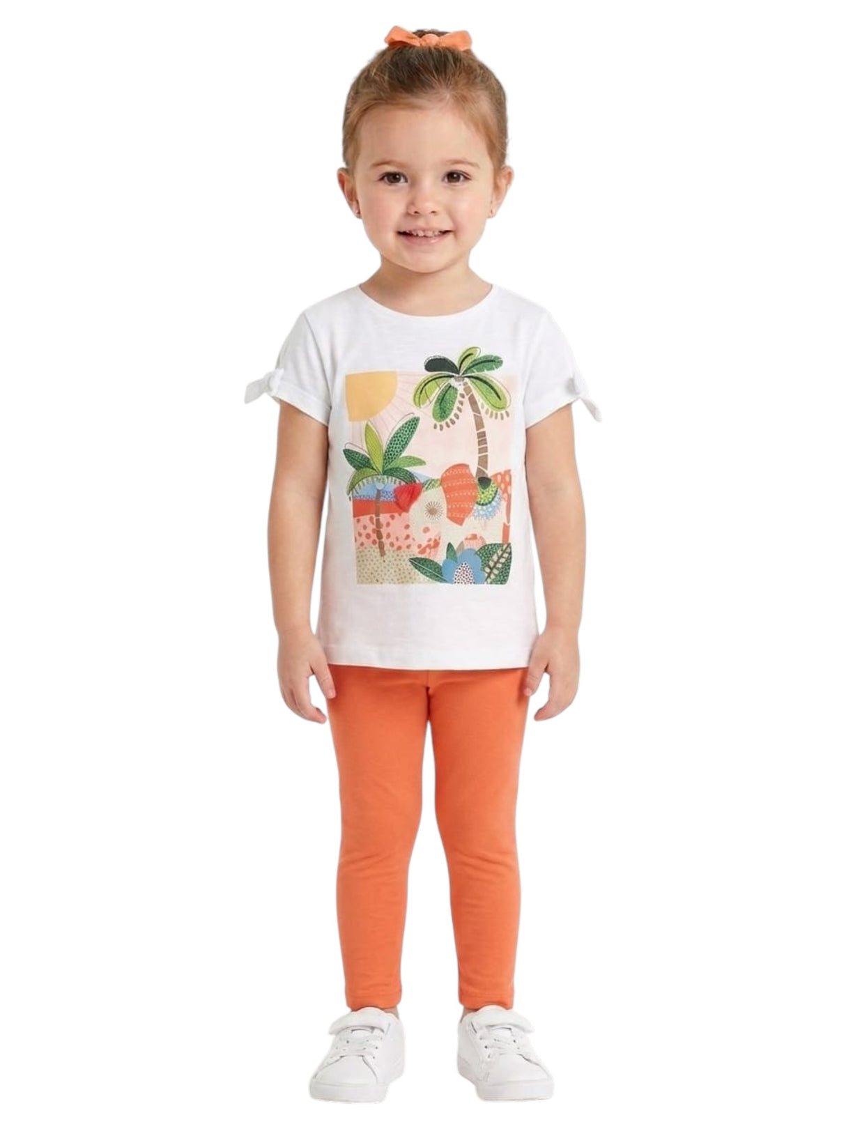 Image for Kids Girl's Printed Set 2Pices,White/Orange