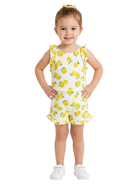 Image for Kids Girl's Printed Top,White/Yellow