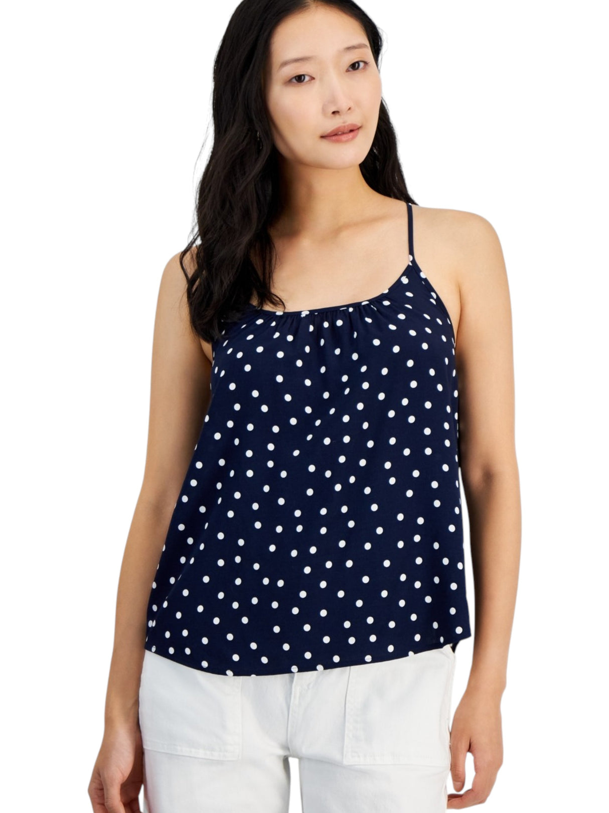 Image for Women's Dotted Top,Navy