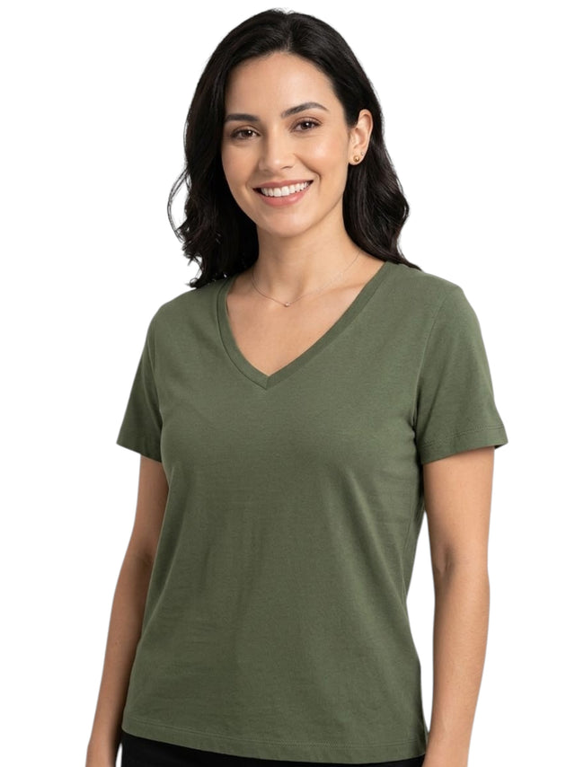 Image for Women's Plain Solid Top,Olive