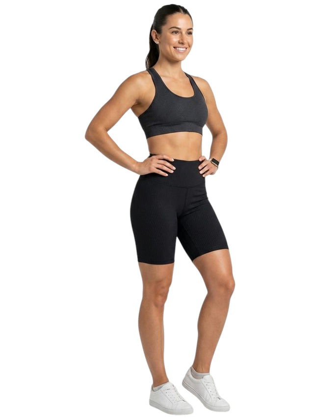 Image for Women's Ribbed Short Legging,Black
