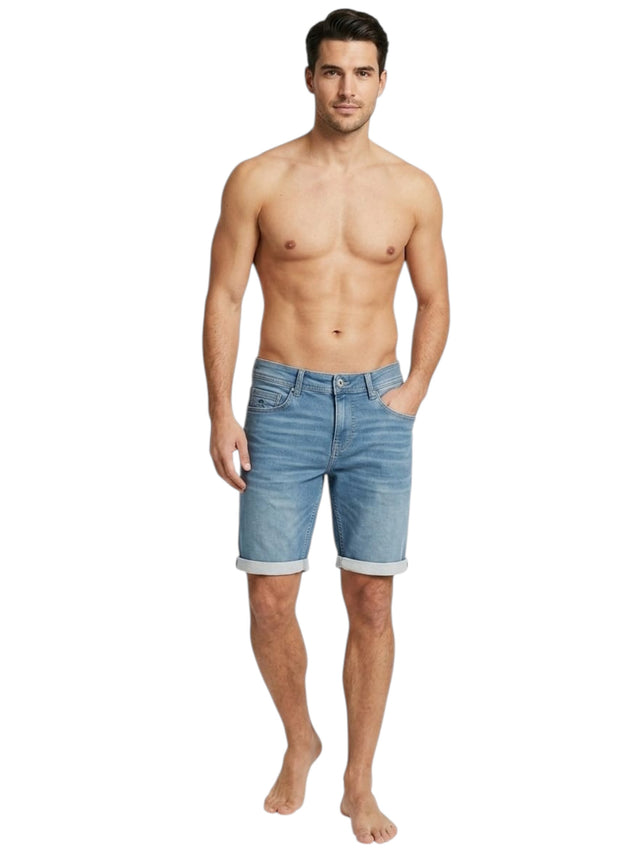 Image for Men's Plain Solid Jeans Short,Light Blue