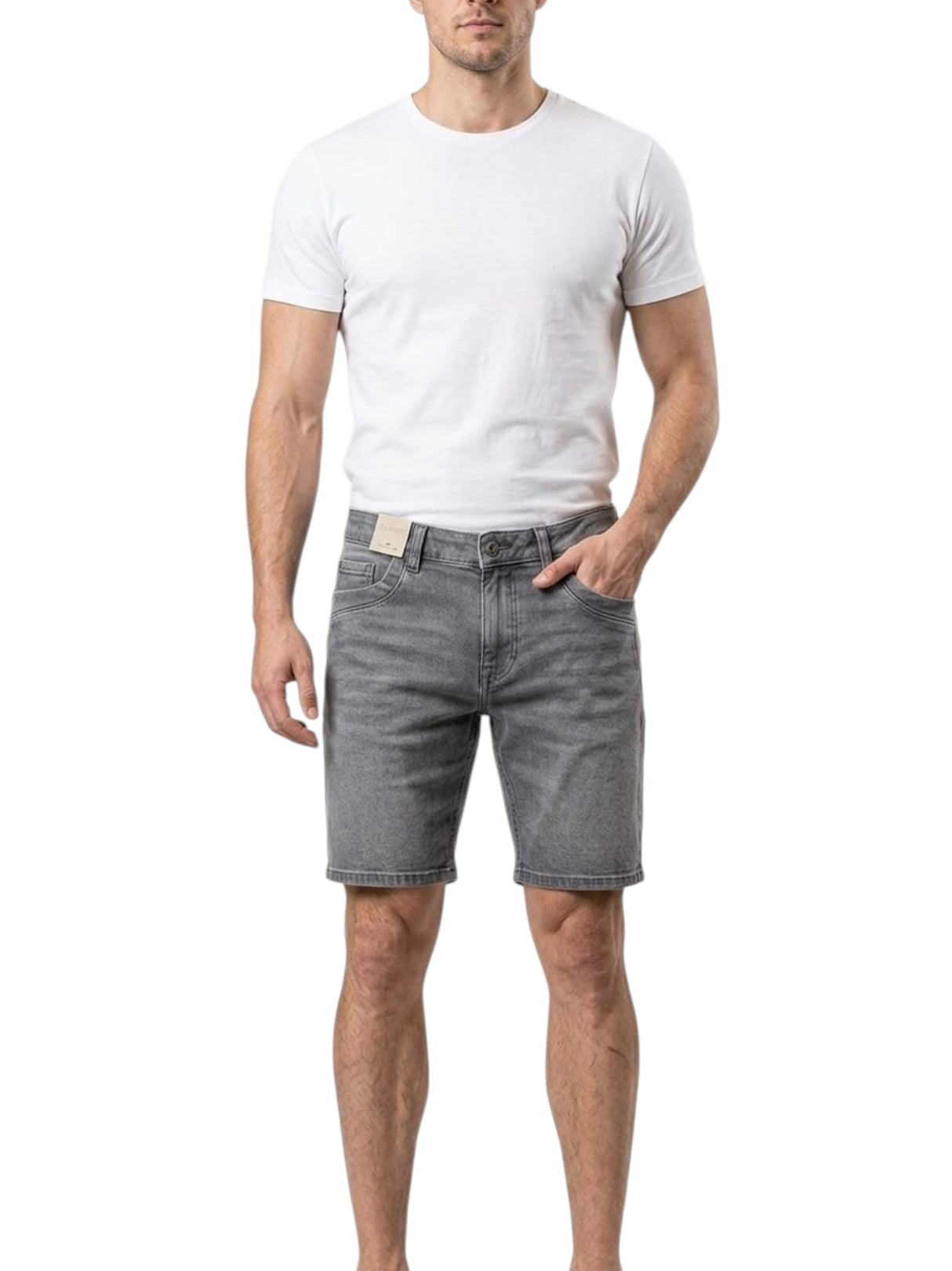Image for Men's Plain Solid Jeans Short,Grey
