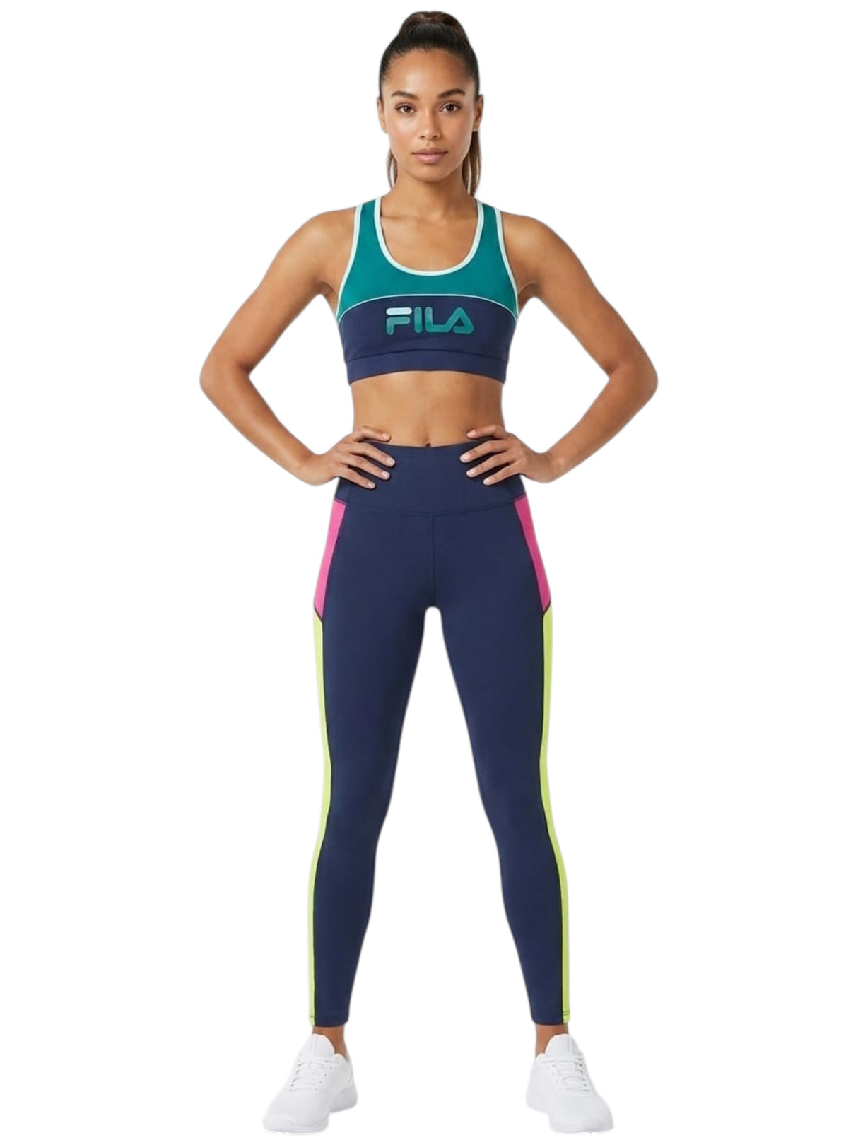 Image for Women's Brand Logo Printed Sport Top,Navy/Green