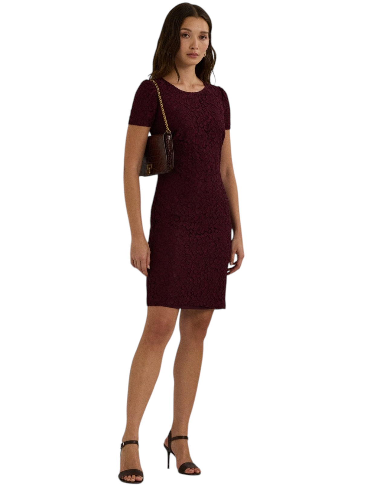 Image for Women's Lace Dress,Burgundy
