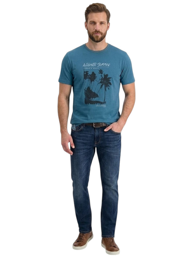 Image for Men's Printed Top,Navy