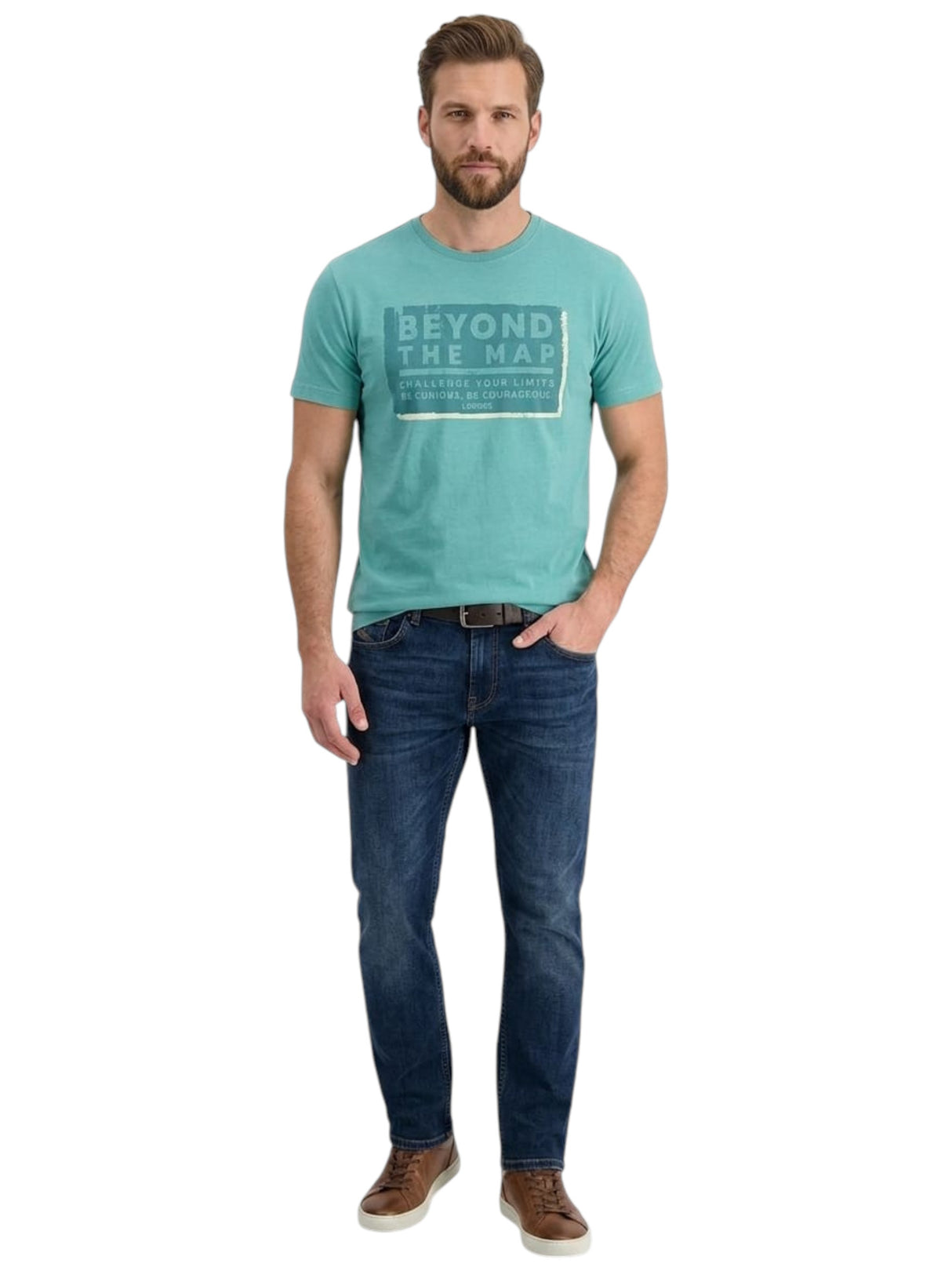 Image for Men's Printed Top,Turquoise