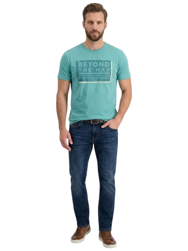 Image for Men's Printed Top,Turquoise