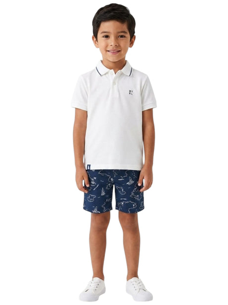 Image for Kids Boy's Plain Solid Set 2Pieces,White/Navy