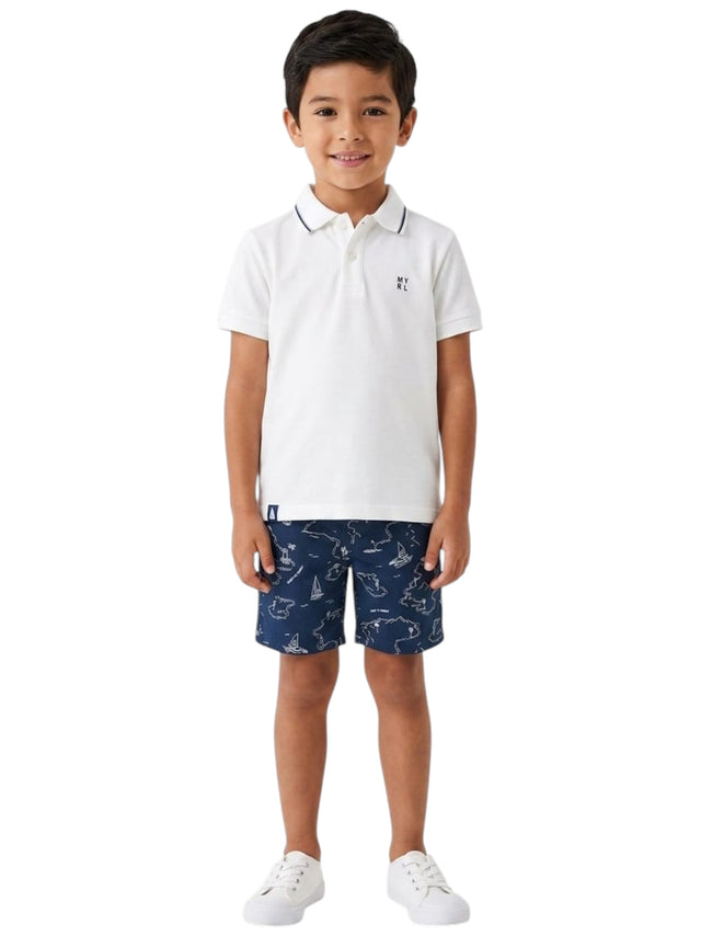 Image for Kids Boy's Plain Solid Set 2Pieces,White/Navy
