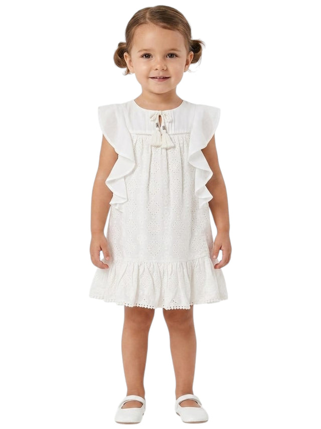Image for Kids Girl's Plain Broderie Anglaise Dress,White