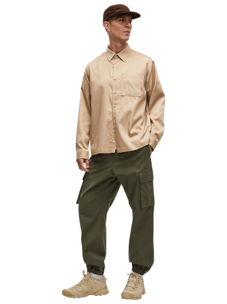 Image for Men's Plain Solid Dress Shirt,Beige