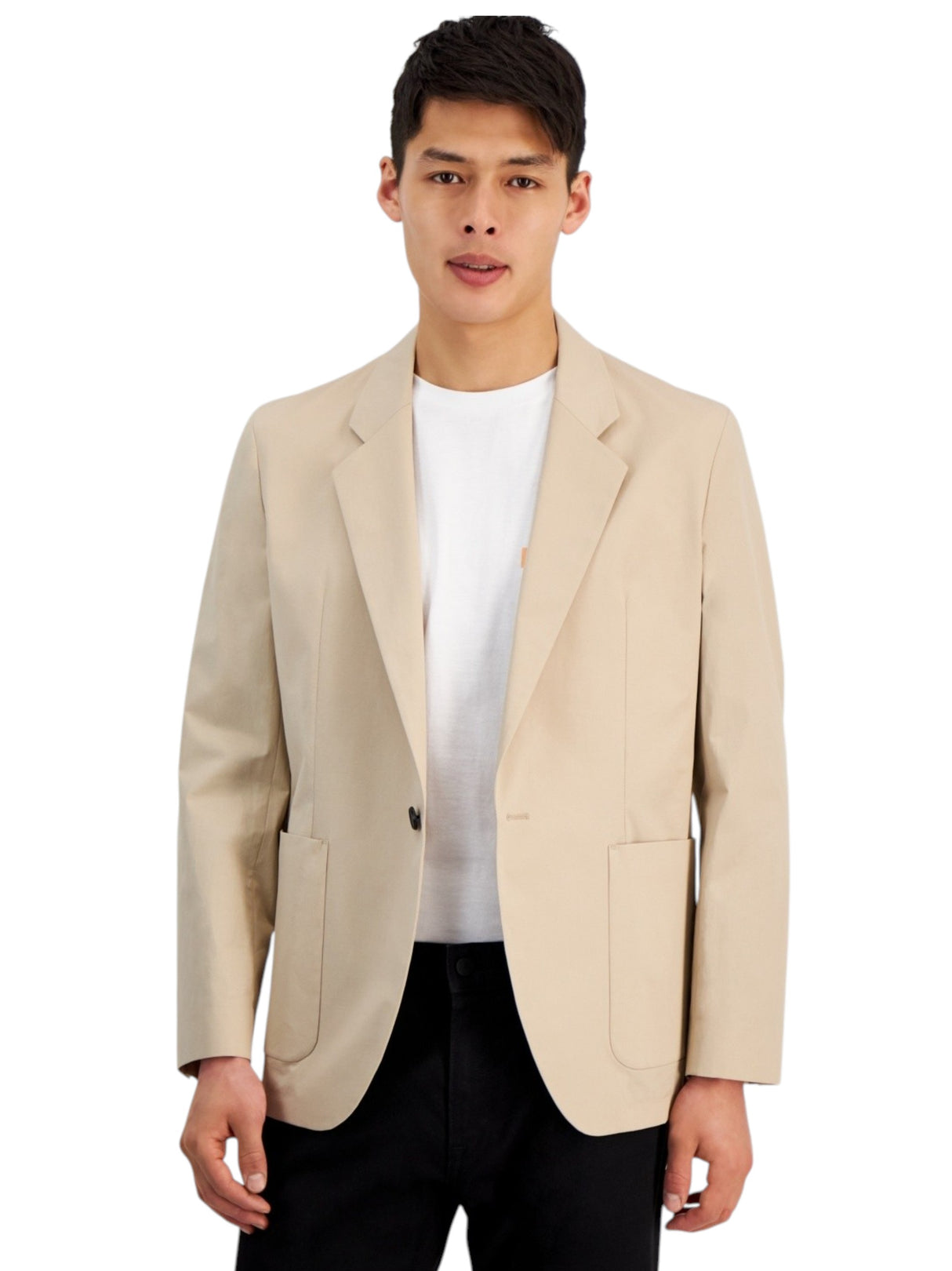 Image for Men's Plain Solid Blazer,Beige