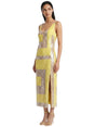 Image for Women's Plaid Mesh Dress,Yellow