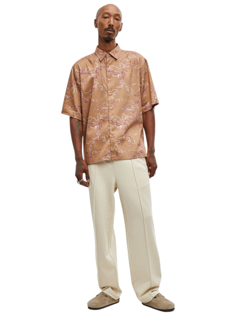 Image for Men's Printed Dress Shirt,Light Brown