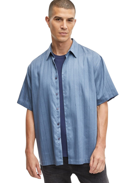 Image for  Men's Striped Dress Shirt,Light Navy