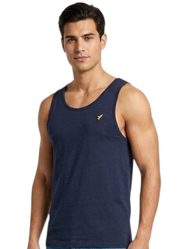 Image for Men's Plain Solid Tank Top,Navy